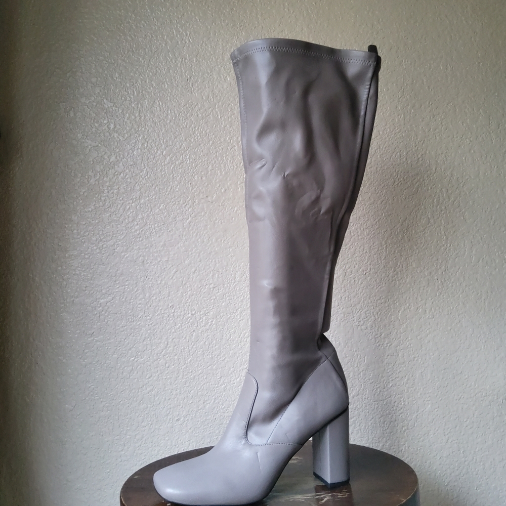 Santo Studio 562060 Vegan Leather Block Heel Boots • Tan • Size 10 • NWOB